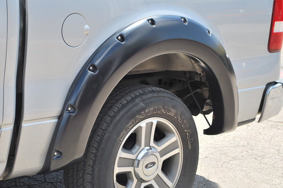 Lund Elite Series RX310SB Black Rivet Style Standard Rear Fender Flare - 2 Piece