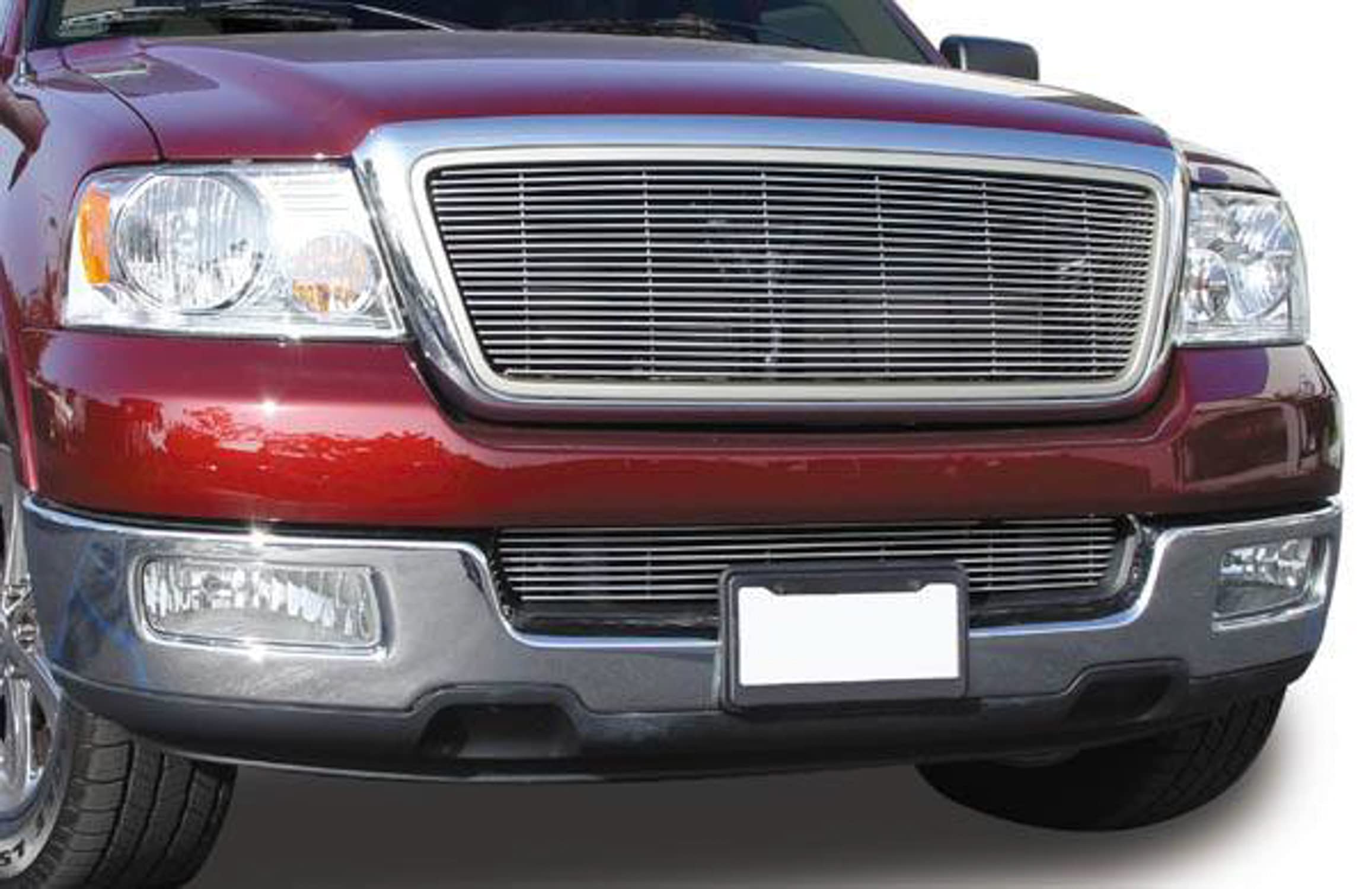 Horizontal T-Rex 21551 Aluminum Polished Finish Billet Grille Overlay for Ford F150