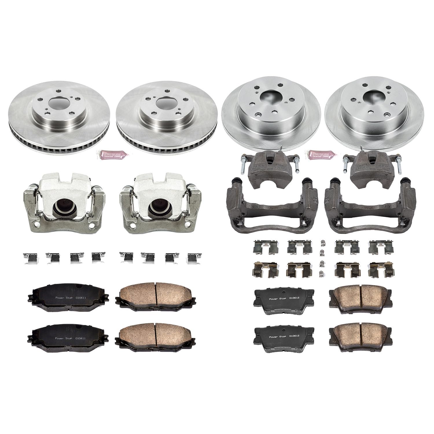 Power Stop KCOE4101 1-Click OE Replacement Brake Kit with Calipers For Toyota RAV4 2006-2012 [Model Specific]