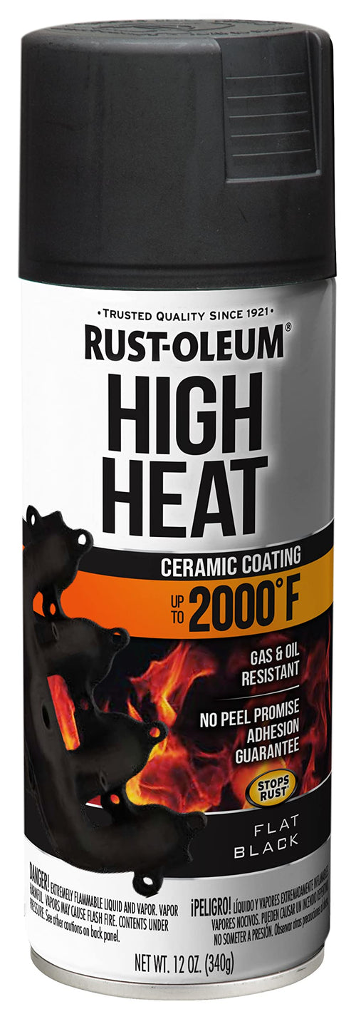 Automotive Rust-Oleum High Heat Spray Paint, 12 oz, Flat Black