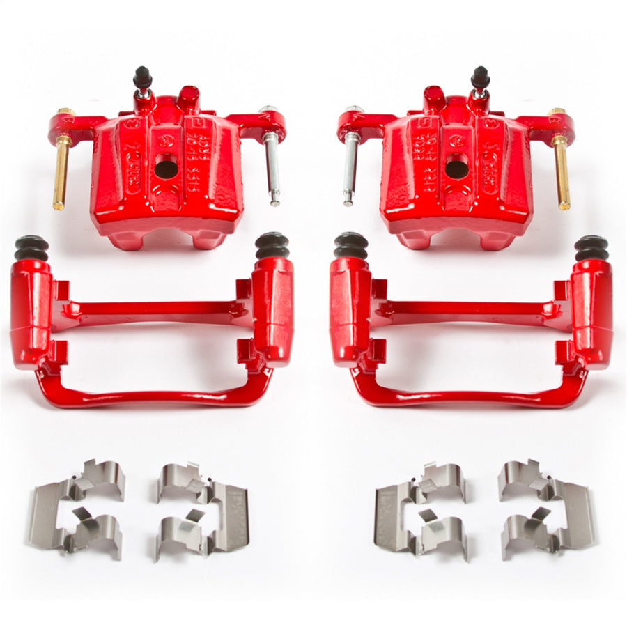 Power Stop Pair of High-Temp Red Powder Coated Rear Calipers For Mitsubishi Eclipse 2006-2012, Mitsubishi Galant 2007-2009 [Model Specific]