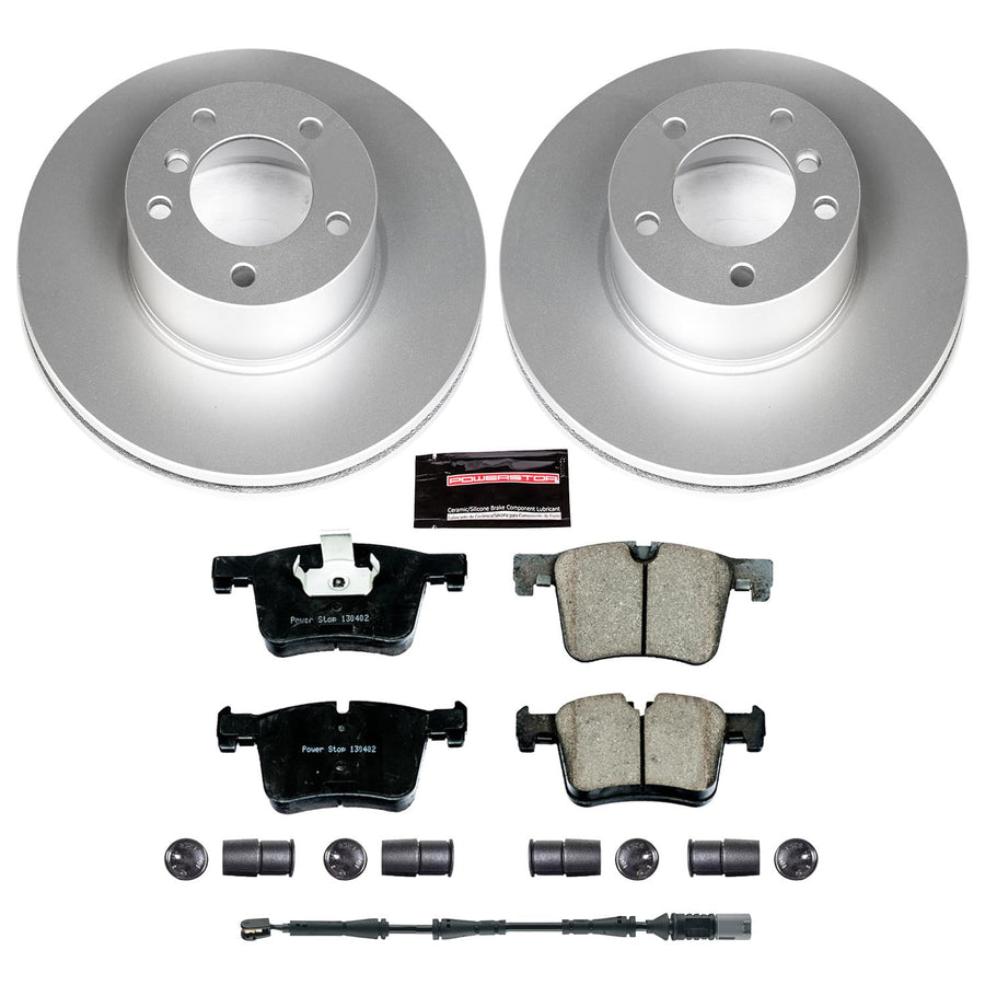 Power Stop Z23 CRK6743 Front Evolution Geomet® Coated Brake Kit and 1 Front Sensor Wire