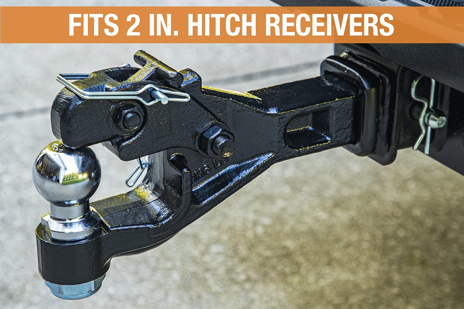 6-Ton Buyers Products Combination Hitch Mount Receiver with 2 Inch Ball, Black