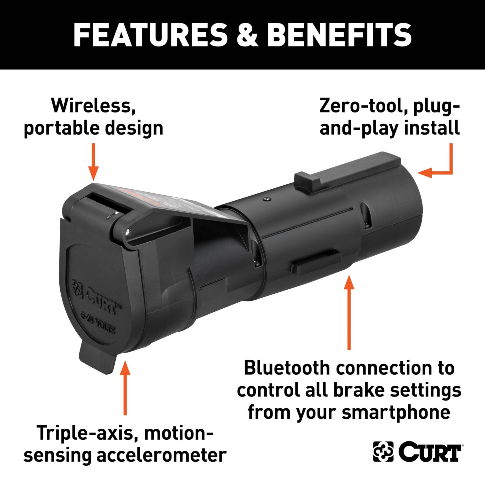 Echo CURT Mobile Electric Trailer Brake Controller with Bluetooth® Enabled Smartphone Connection, Proportional