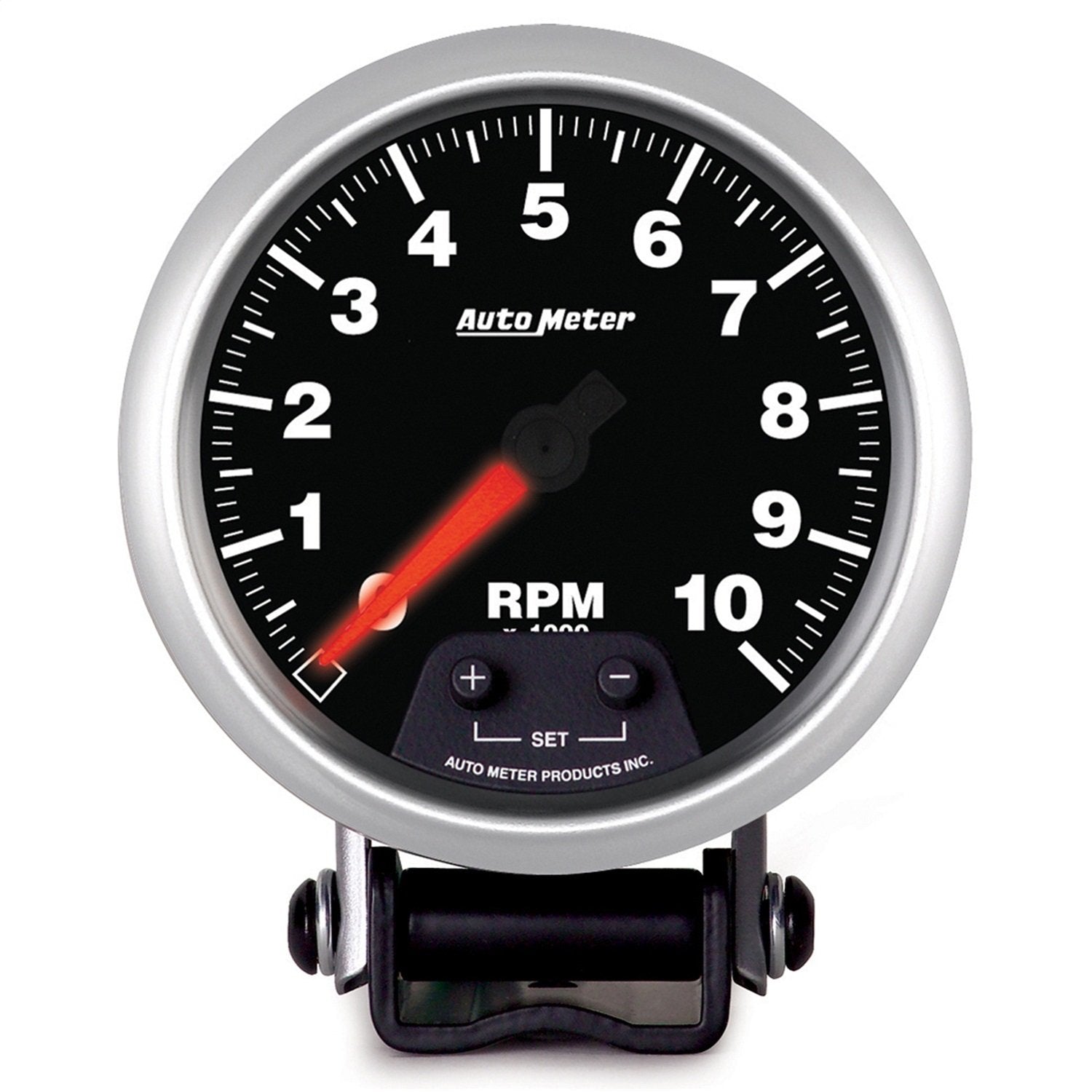 Auto Meter Elite Series 3-3/4" 0-10000 RPM Pedestal Mount Street Progressive Shift Light Tach Tachometer
