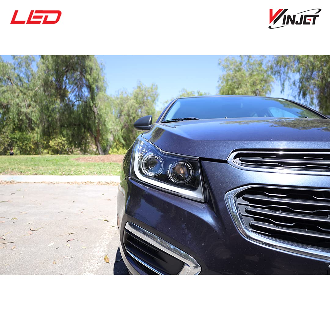 Winjet LED DRL Bar Projector Headlights Compatible with Chevrolet [2011 2012 2013 2014 2015 Cruze] [2016 Cruze]