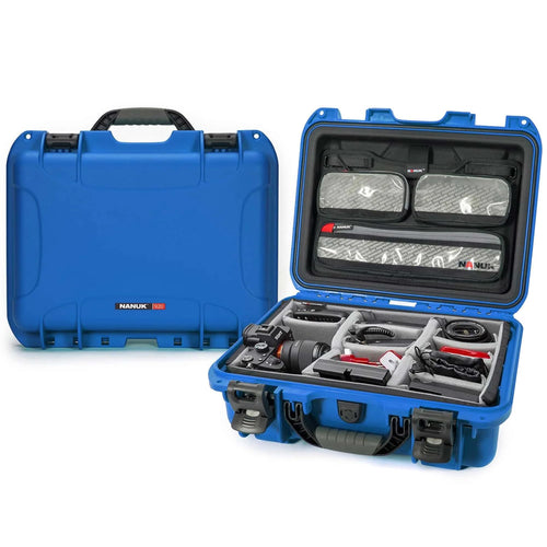 Pro Photo Kit NANUK 920 – Waterproof Travel Camera Hard Case with Padded Dividers & Lid Organizer, 16.7” x 13.4” x 6.8”, Dustproof & Impact-Resistant, Airline Carry-On Approved – Blue