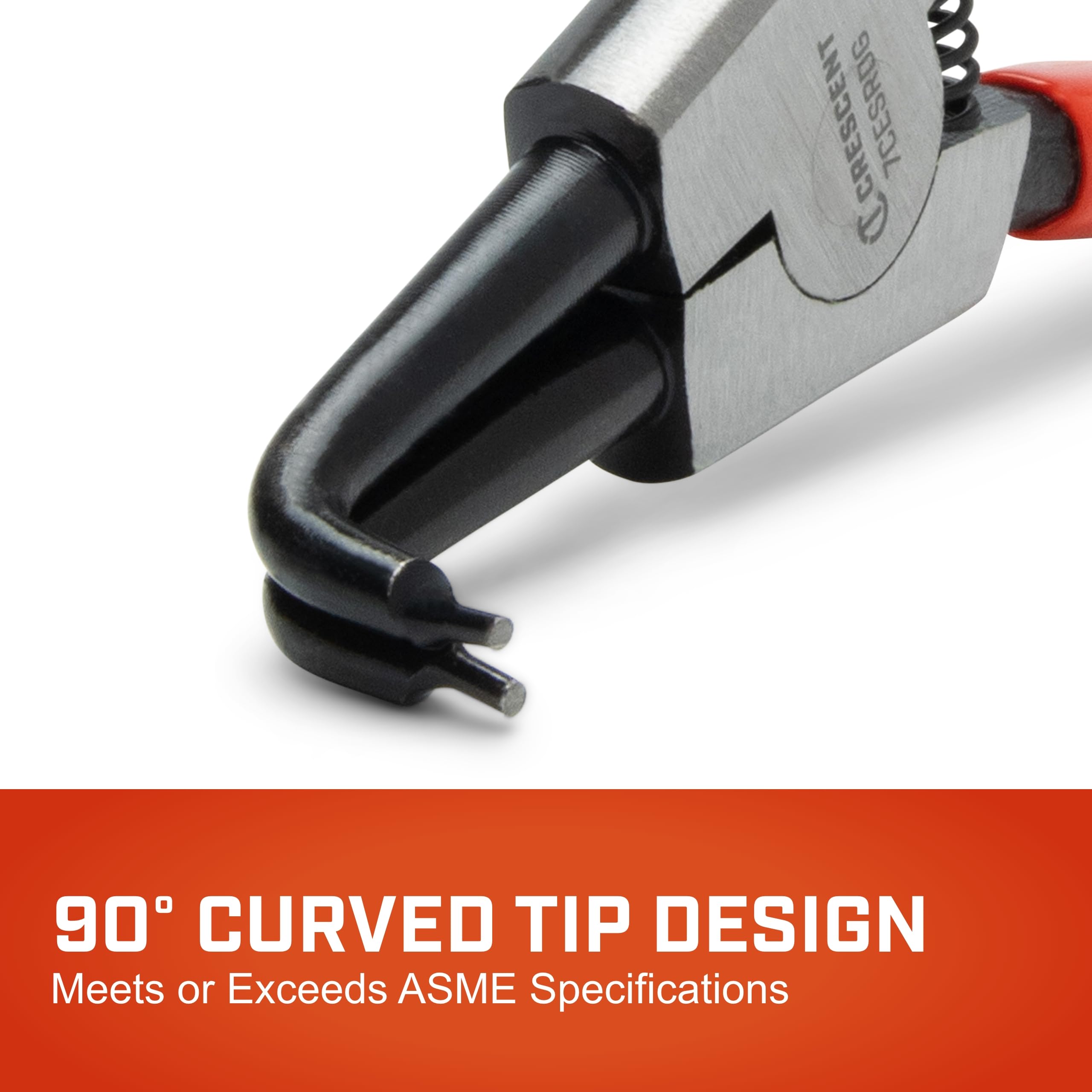 Crescent Curved 7CESRDG External Snap Ring Dipped Plier, 7" Size
