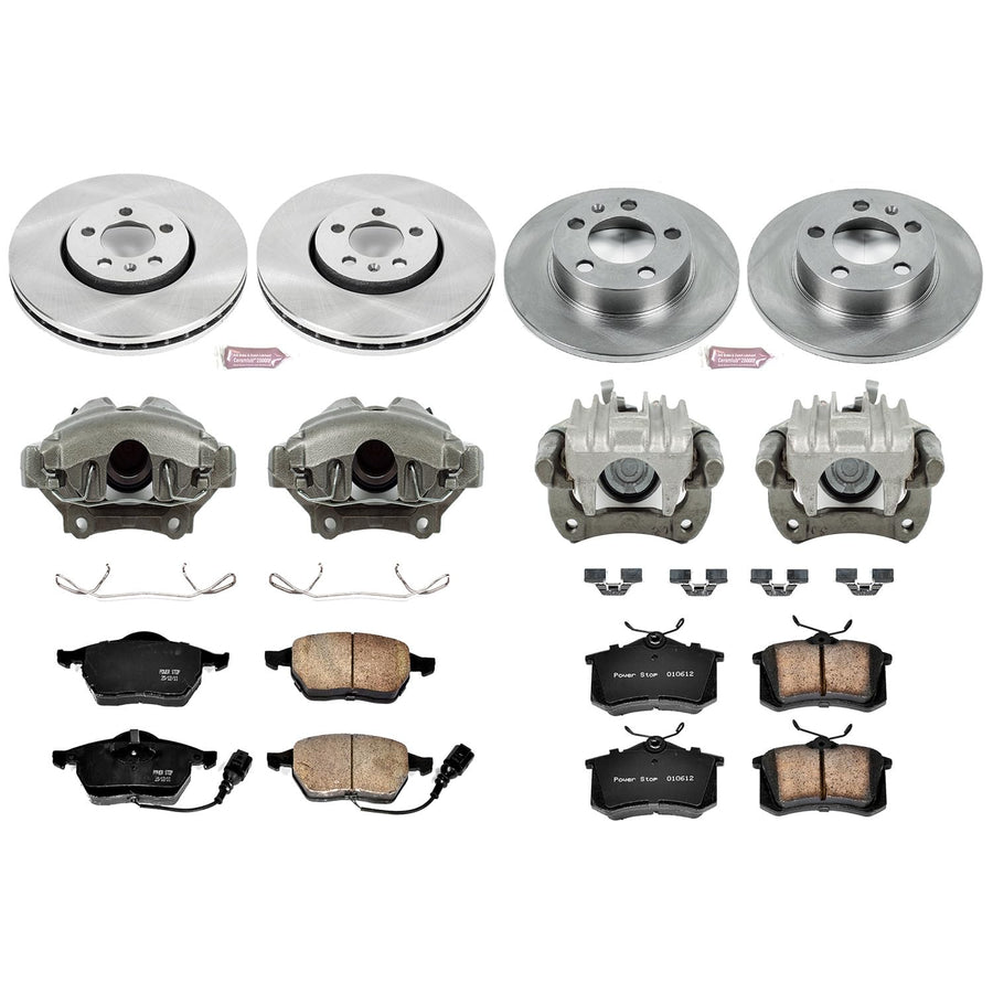 Power Stop KCOE899 1-Click OE Replacement Brake Kit with Calipers For Volkswagen Jetta 2001-2005 Autospecialty [Model Specific]