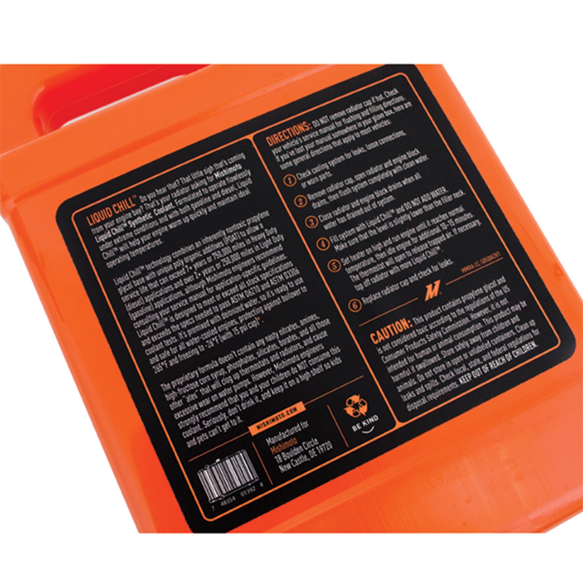 Mishimoto Liquid Chill MMRA-LC-5050F Premixed Synthetic Engine Coolant, 1 Gallon, Orange