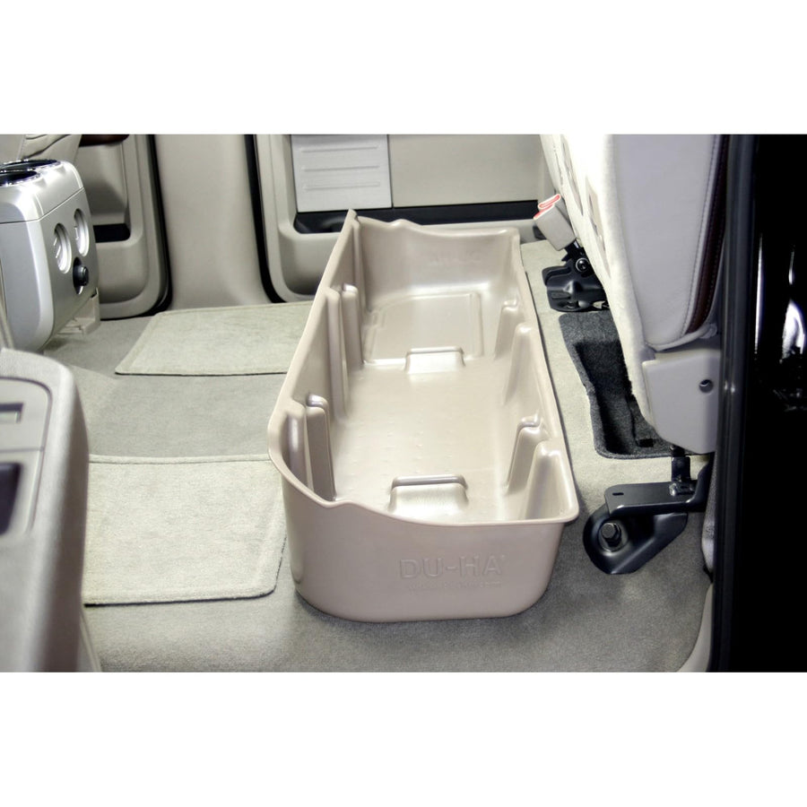 Under Seat Storage DuHa 20075 fits 2009-2014 F150 SuperCrew without Factory Subwoofer | Black Heavy-Duty Back Seat Organizer | Includes Dividers