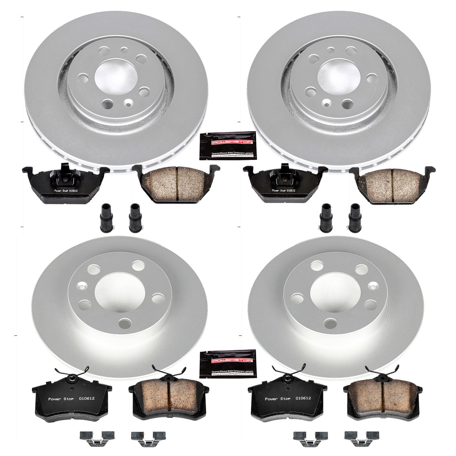 Power Stop Z23 CRK5402 Front and Rear Evolution Geomet Coated Brake Kit For Volkswagen Beetle 1998, Volkswagen Golf 1999, Volkswagen Jetta 1998-1999 [Model Specific]