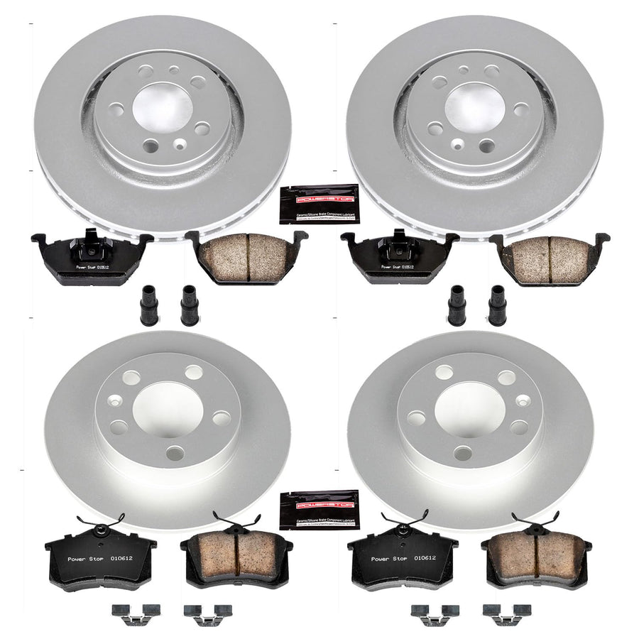 Power Stop Z23 CRK5402 Front and Rear Evolution Geomet Coated Brake Kit For Volkswagen Beetle 1998, Volkswagen Golf 1999, Volkswagen Jetta 1998-1999 [Model Specific]