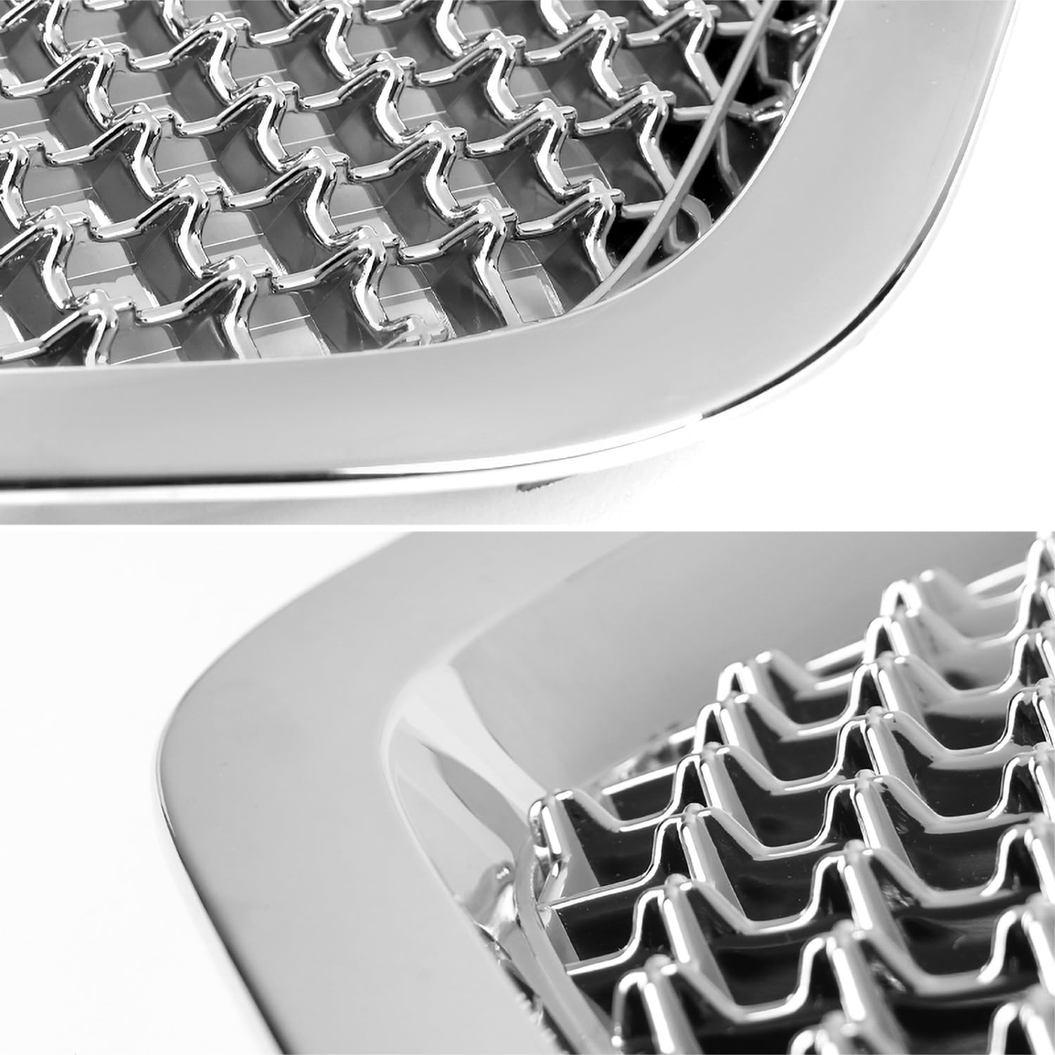 Chrome Mesh Spec-D Tuning Front Hood Grille Grill Compatible with 2007-2009 GMC Acadia