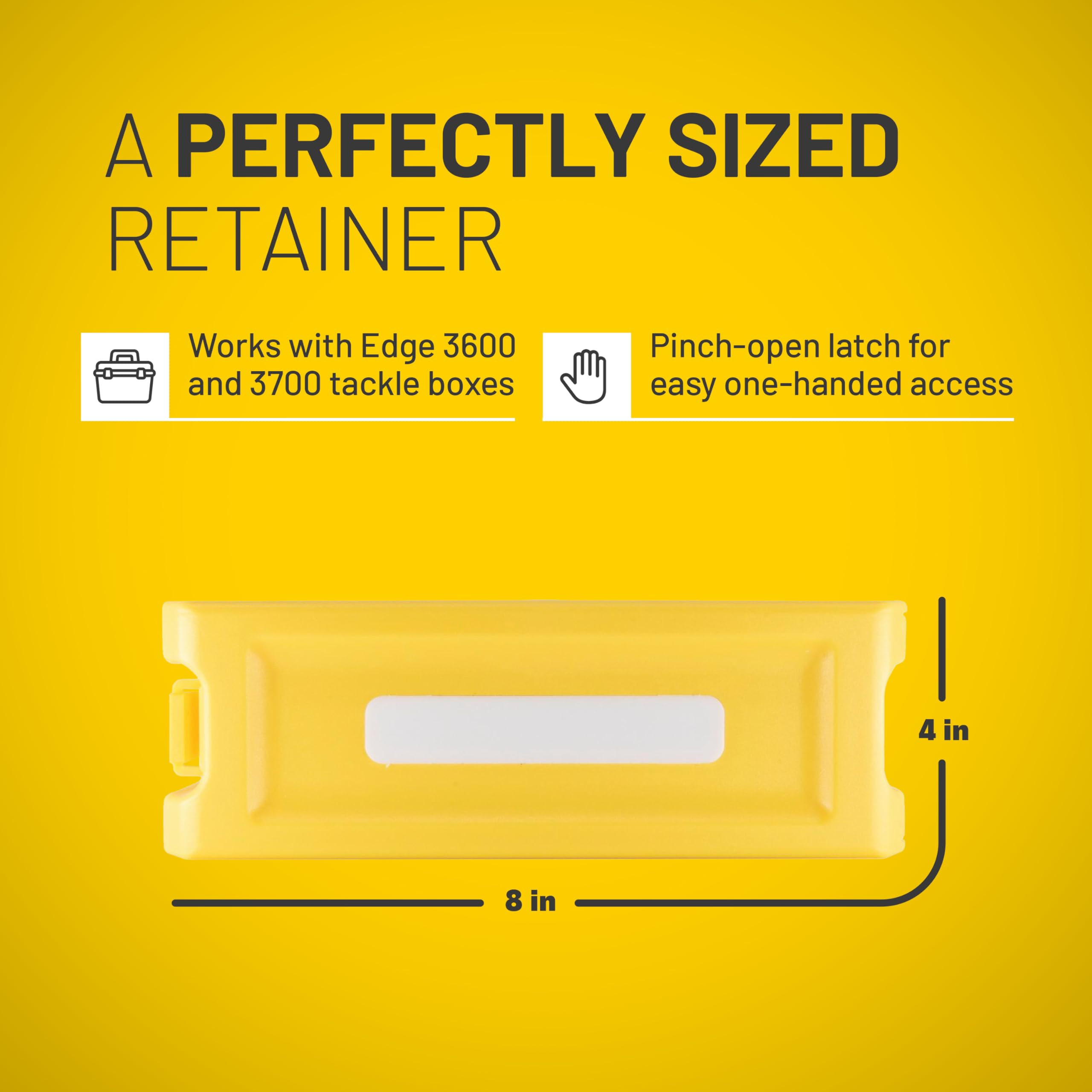 Plano Medium Weight Retainer Edge Terminal Box, Yellow, Customizable Fishing Tackle Storage, Includes Weight Retainer Tackle Tray