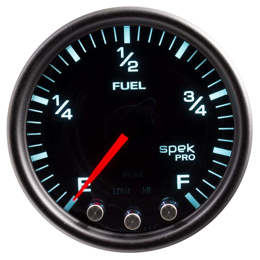 Gauge AUTO METER P31252 Fuel Level (Spek-Pro 2 1/16", 0-270Ω Programmable, Blk/Smoke/Blk, Spek-Pro)