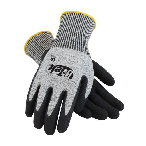 Seamless Knit PolyKor® G-Tek 16-350/L Blended with Double-Dipped Nitrile Coated MicroSurface Grip on Palm & Fingers