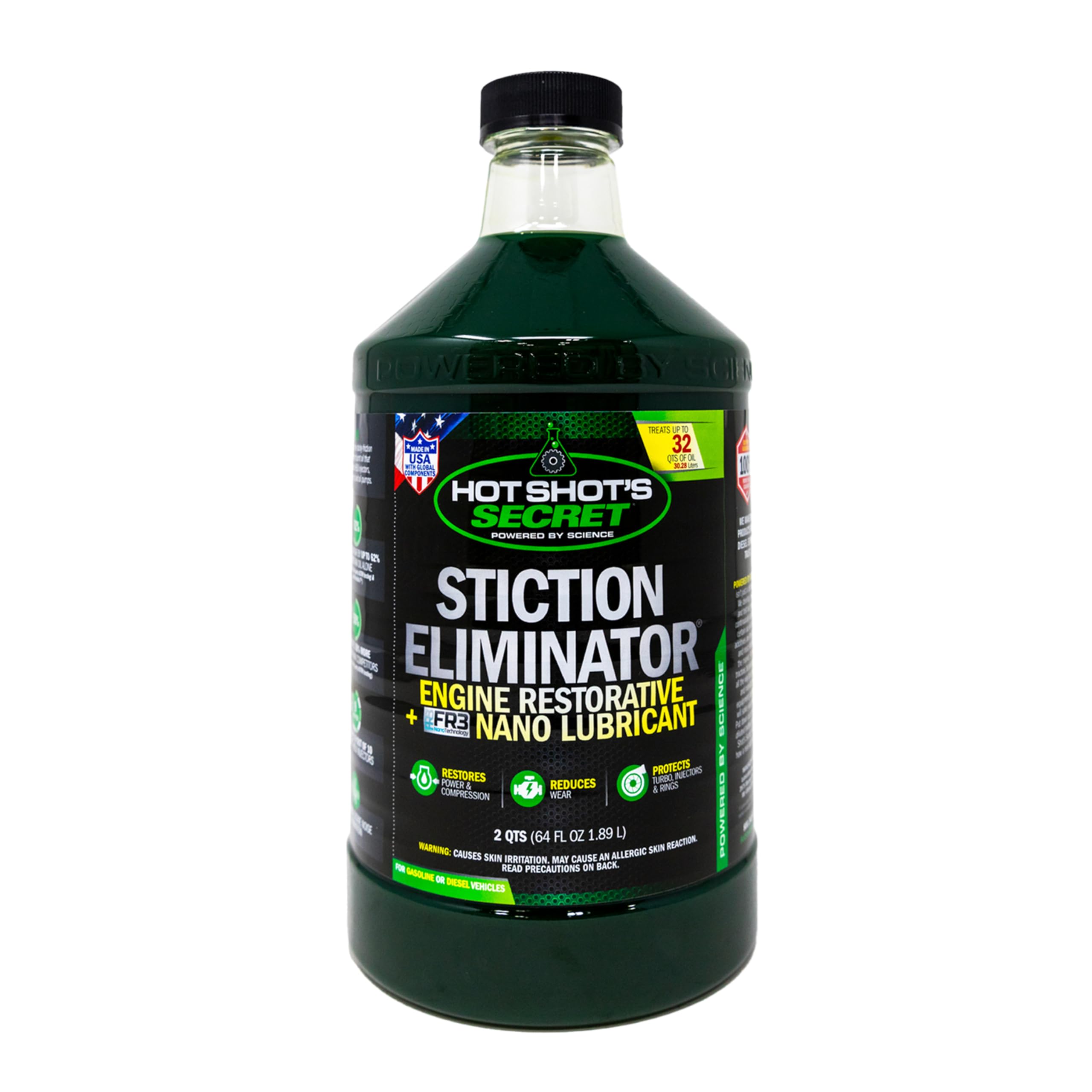 HSS64Z Hot Shot's Secret Original Stiction Eliminator 64 Fluid Ounce Bottle, Green