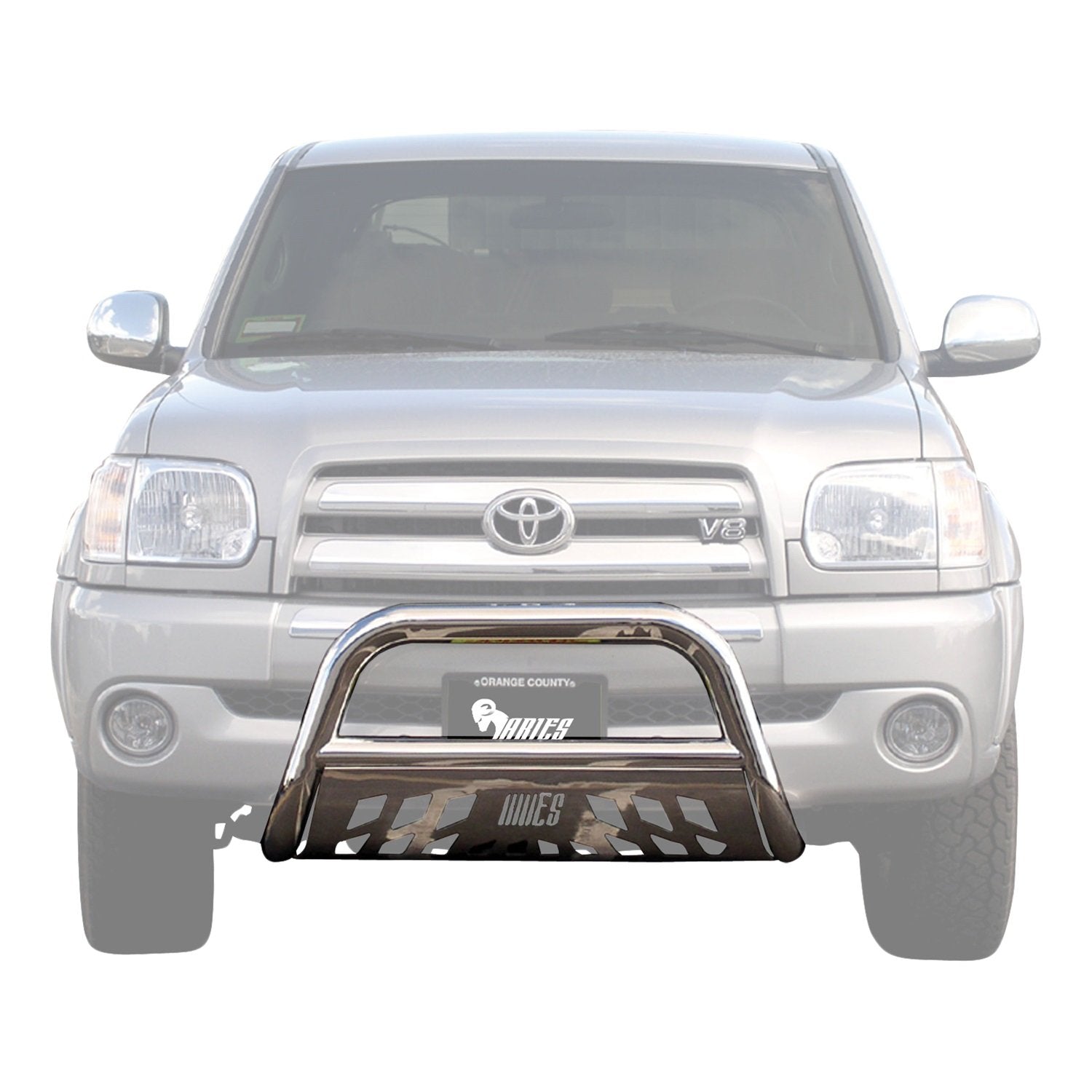 3-Inch ARIES Polished Stainless Steel Bull Bar, No-Drill, Select Toyota Sequoia, Tundra