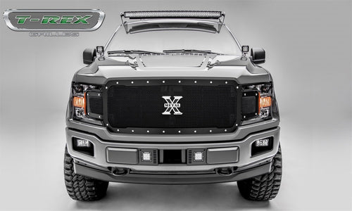 X-Metal Grille, 2018-2020 F-150, Black, 1 Pc, Replacement, Chrome Studs, Does Not Fit Vehicles with Camera - PN #6715711