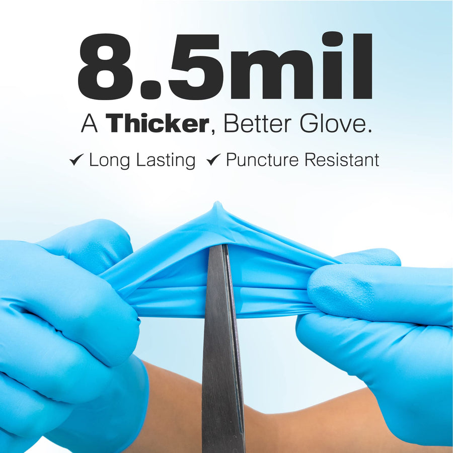 Long Raxwell Dishwashing Gloves - XX-Large, Blue, 50 Count - Disposable Nitrile Rubber Waterproof & Chemical Resistant Extended Cuff - Kitchen Gloves for Washing Dishes & Household Cleaning