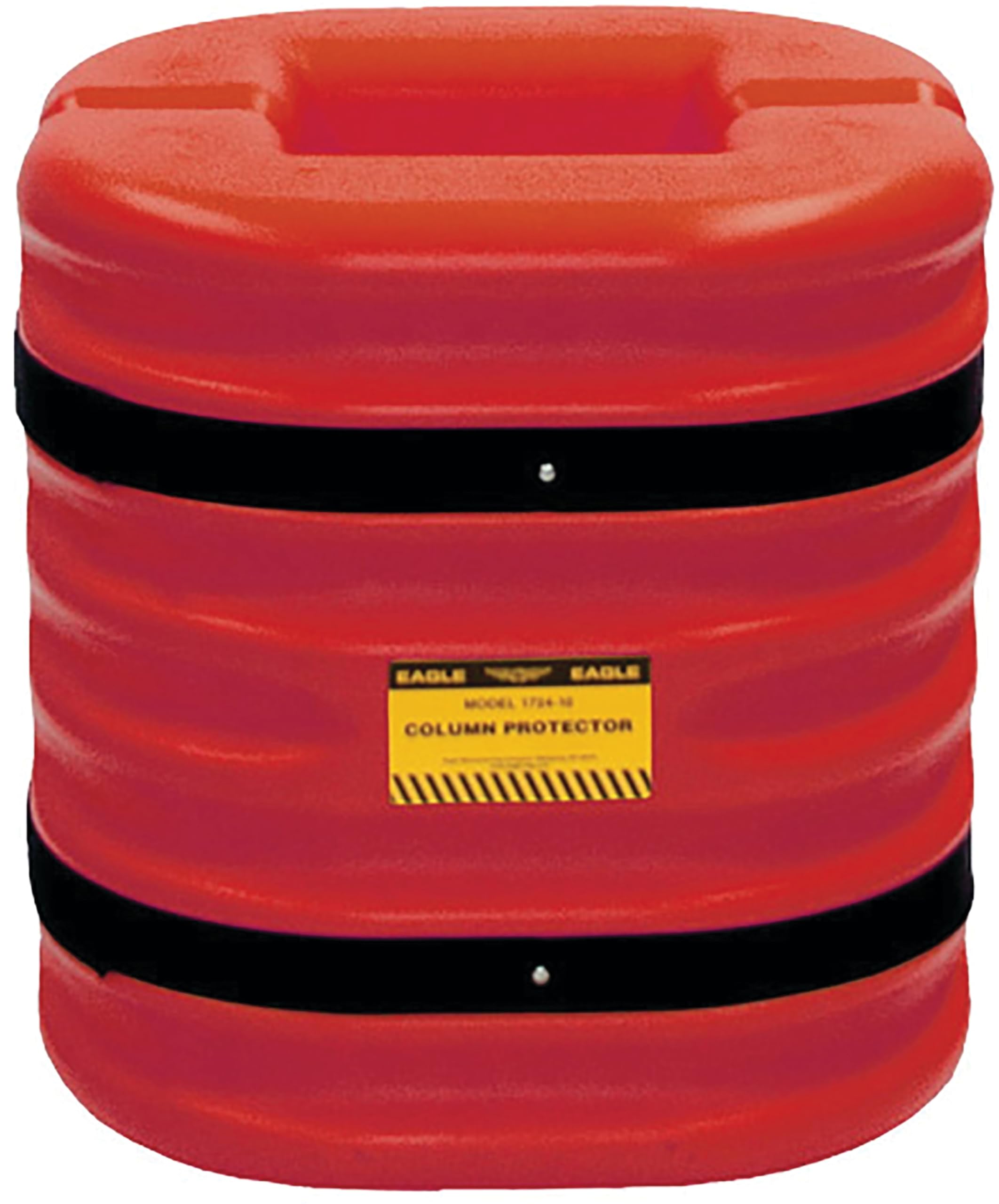 Plastic Eagle Column Protector for 8" Square Column with Interlocking Halves and Easy-Install Straps, 24" x 24" x 24", High-Density Polyethylene (HDPE), Made in The USA, Red, 17248RED