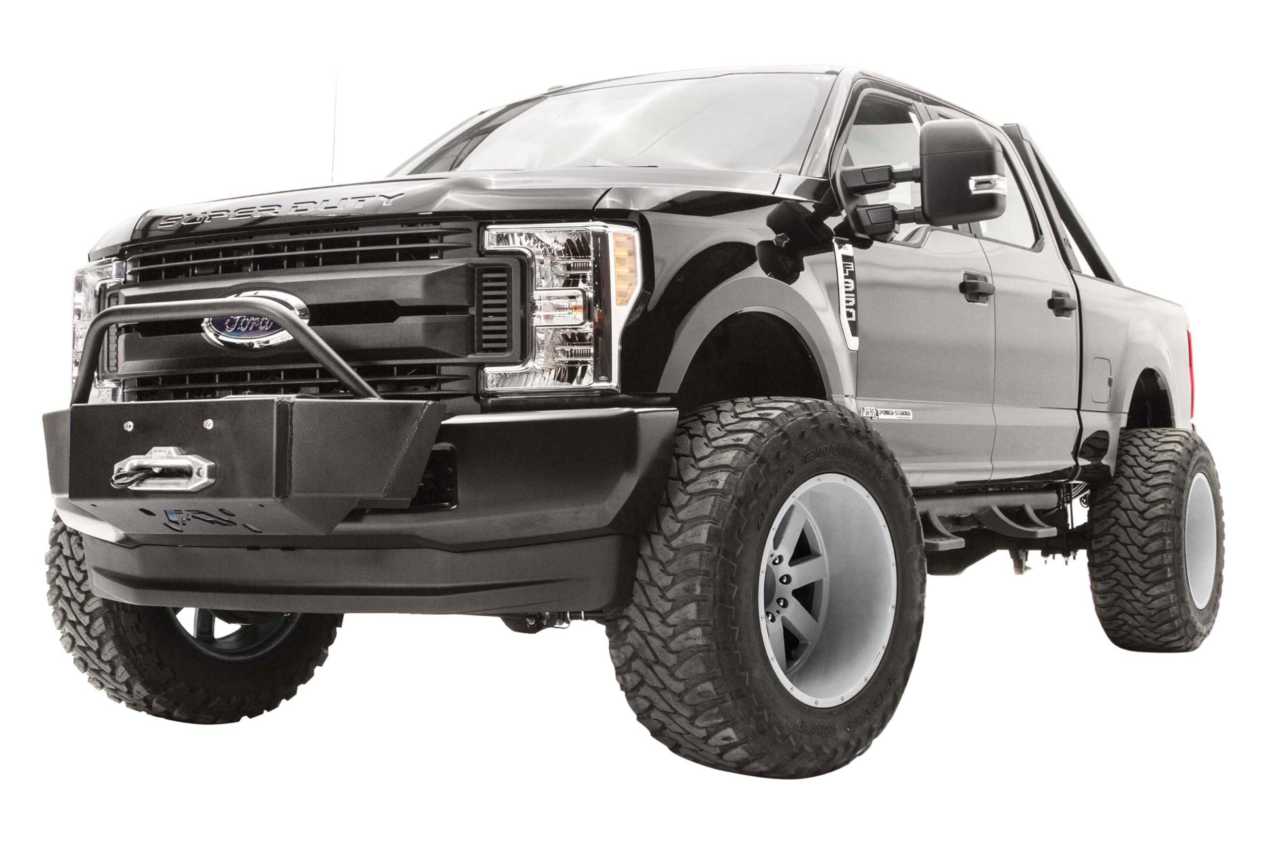 FAB FOURS Large Frame FS17-N4160-1 Winch Mount fits 17-22 Ford F-450 Super Duty - 2 Stage Black Powder Coated