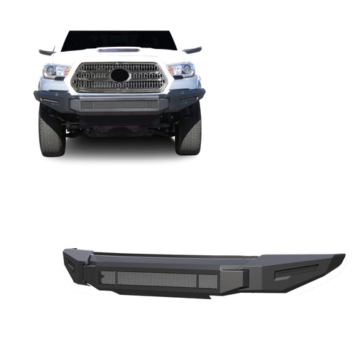 Armour II Heavy Duty Black Horse Modular Front Bumper Modular Matte Black Compatible with 2016-2023 Toyota Tacoma-AFB-TA21-BU