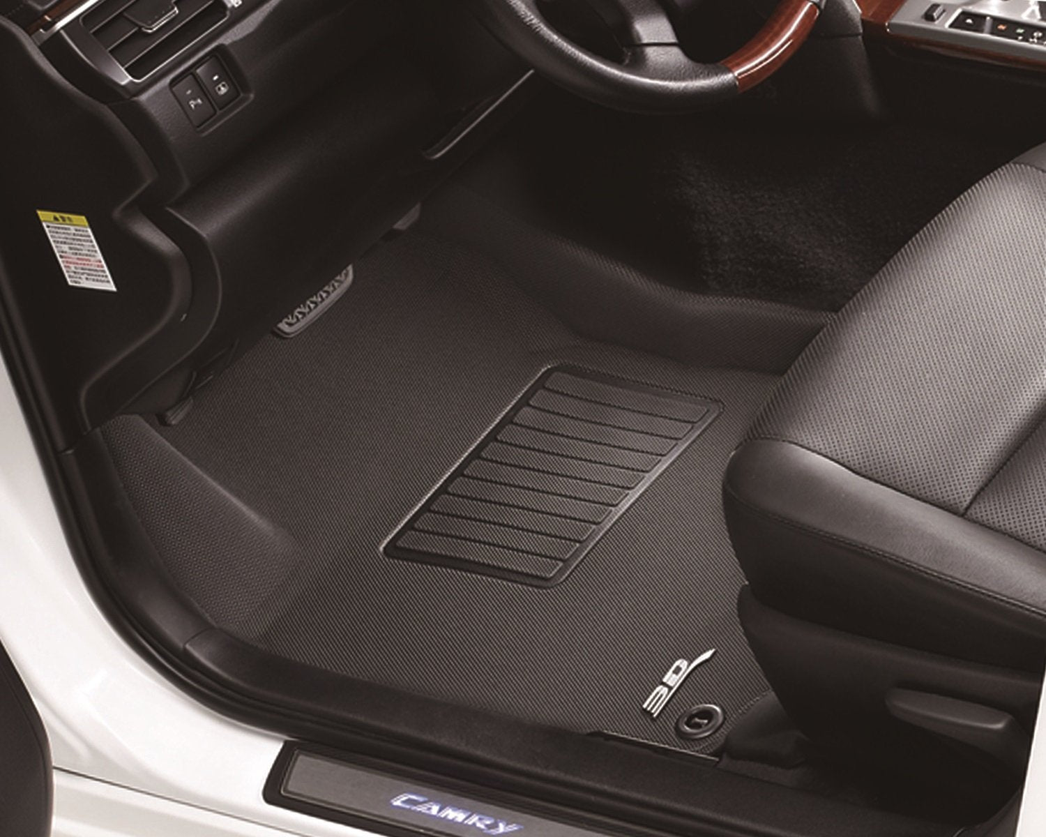 3D MAXpider Kagu Custom Fit Floor Mat (Black) Compatible with Chevrolet Silverado 1500 Regular Cab / GMC Sierra 1500 Regular Cab 2007-2013 - Front Row