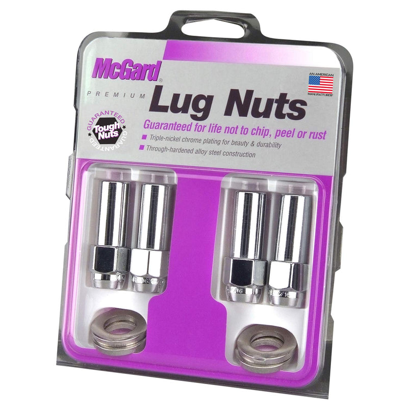 Extra Long MCGARD 63016 Chrome 1.365" Shank Style Lug Nut Set (M12 x 1.5 Thread Size) - Set of 4