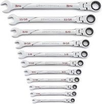 11 Pc. GEARWRENCH 120XP Universal Spline XL Flex Head Ratcheting Combination SAE Wrench Set - 86247