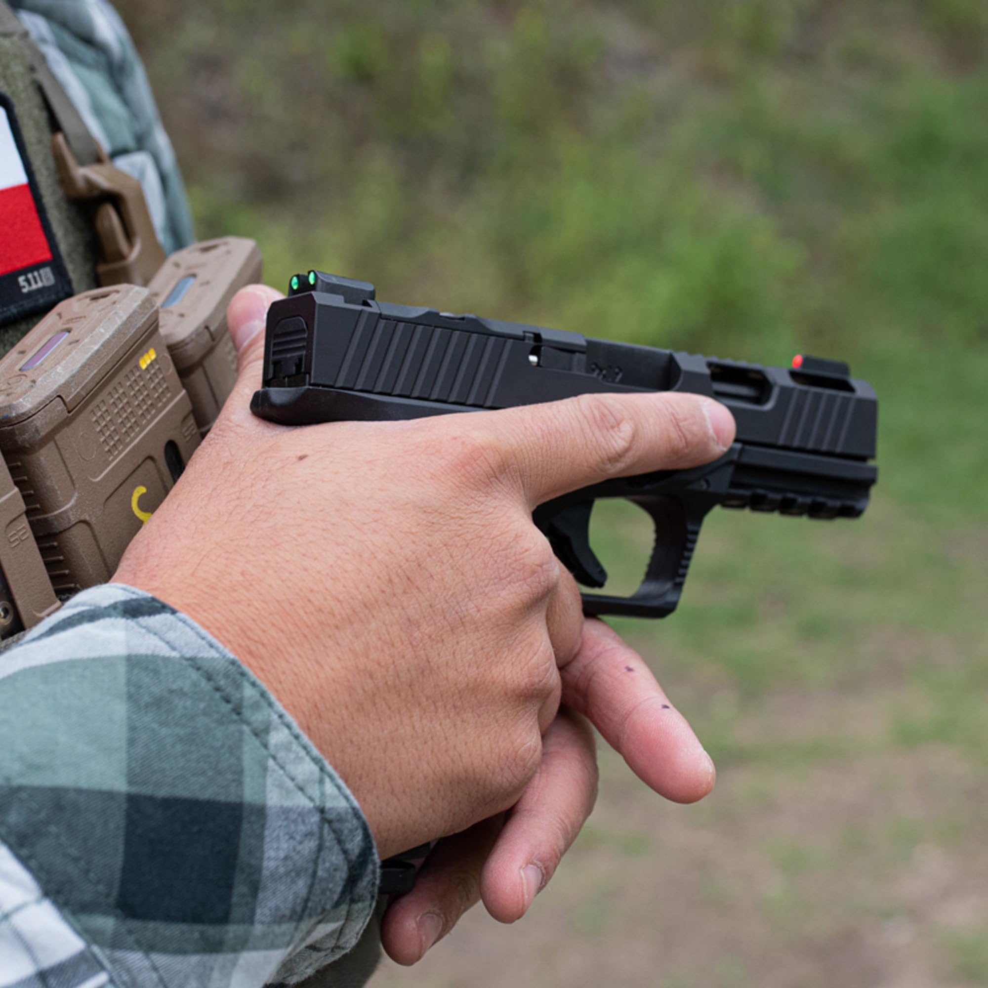 Glock Sight Accessories TruGlo TFK Pro Fiber Optic and Tritium Handgun with Fortress Finish Protection and Angled Rear Sight for Handguns