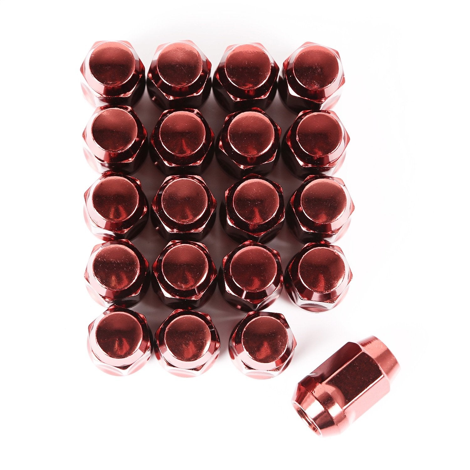 Wheel Lug Nut, Rugged Ridge Set of 20, 1/2-20, Red | 16715.24