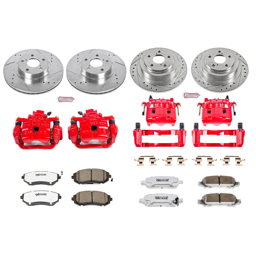 Power Stop Z26 KC2751-26 Front & Rear Street Warrior Brake Kit Subaru For Subaru Baja 2003-2006, Subaru Legacy 2002-2004, Subaru Outback 2002-2004 [Model Specific]