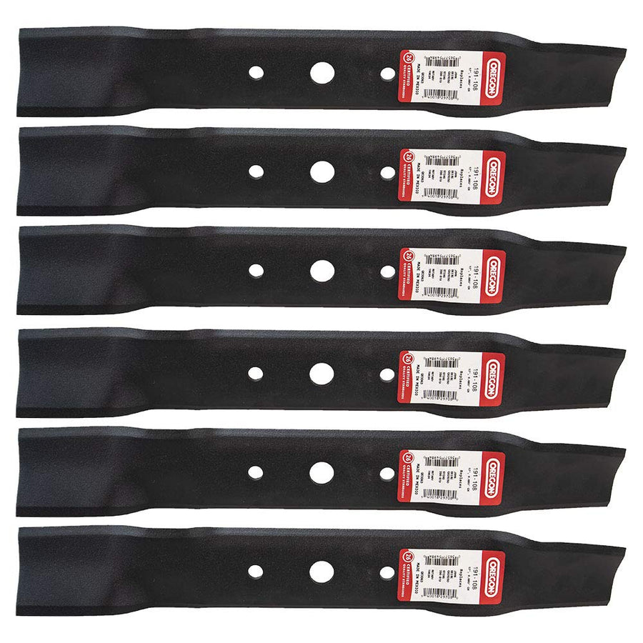 John Deere Replacement Blades, Oregon Mower Blade 6-Pack, 48" Deck (191-108-6)