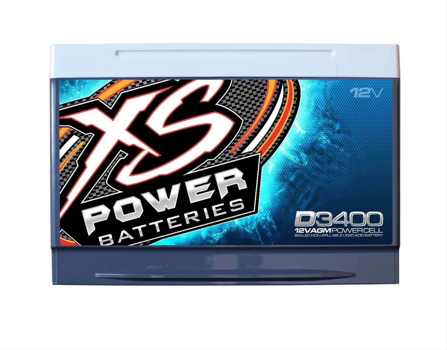 XS Power 12V D3400 XS Series 3,300 Amp AGM High Output Battery with M6 Terminal Bolt