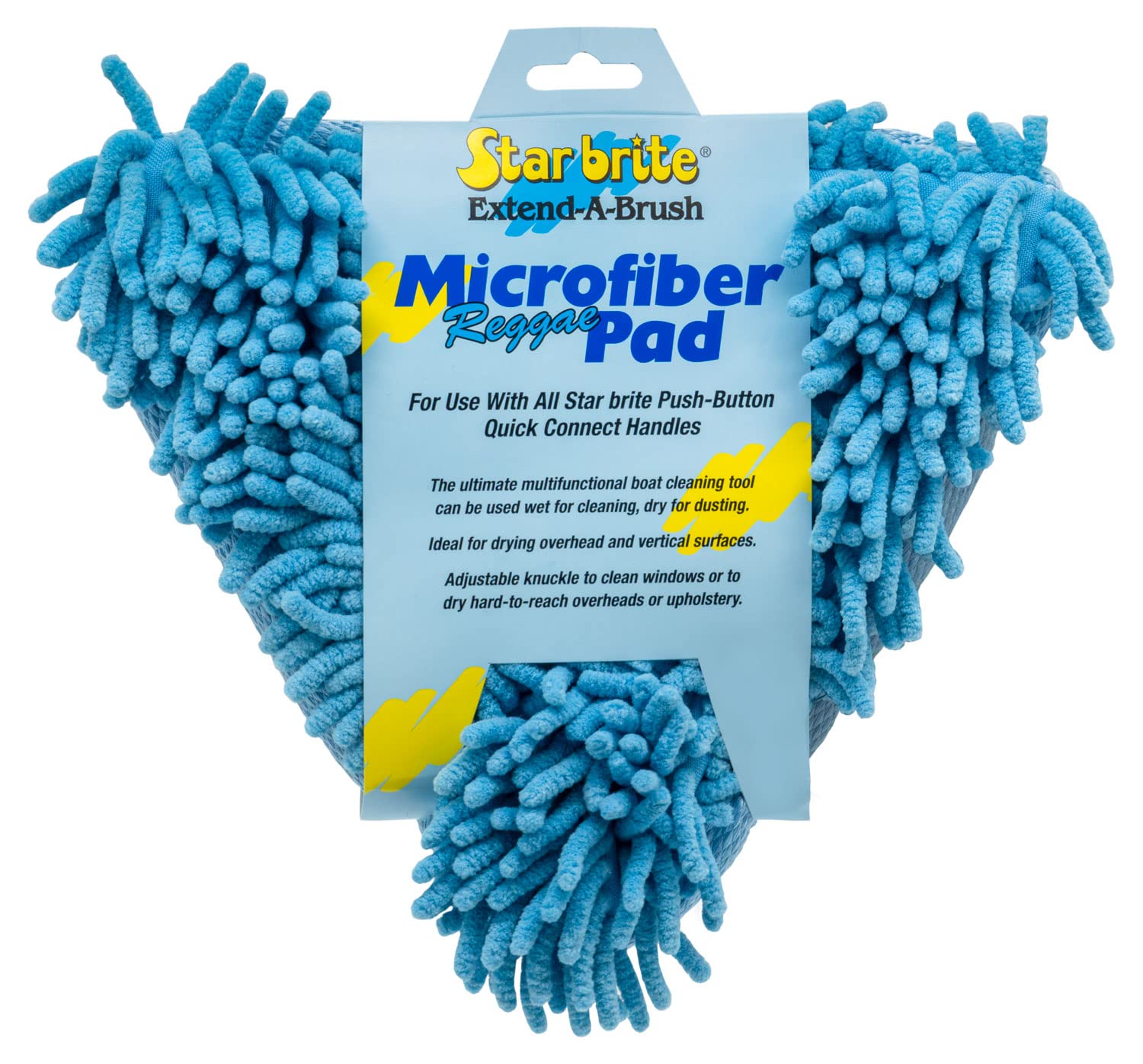 Reggae STAR BRITE Wet/Dry Pad - Super Absorbent Microfiber for Boat, Car & RV - Scratch-Free Cleaning with Articulated Base (040128)