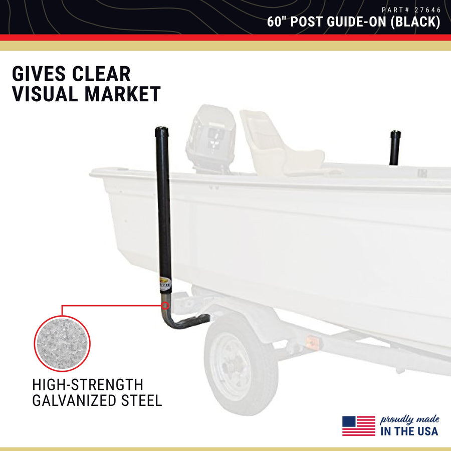 Trailer PVC Boxed Post Guide-On - CE Smith - Sturdy Boat Trailer Accessories & Replacement Parts - 60" - Black (27646)