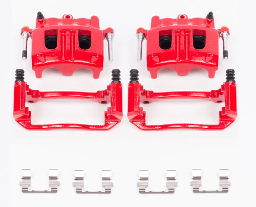 Power Stop Pair of High-Temp Red Powder Coated Front Calipers For Explorer, Explorer Sport, Explorer Sport Trac, Ranger, Mazda B2300, Mazda B3000, Mazda B4000, Mountaineer [Model Specific]