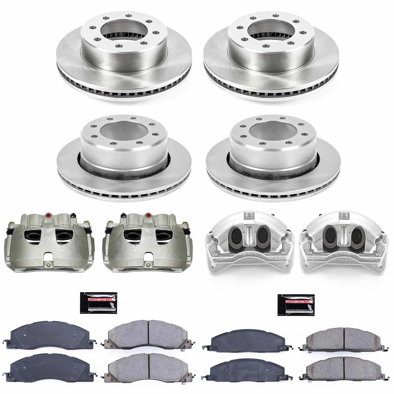 Power Stop Autospecialty Replacement Brake Kit Front and Rear - Brake Rotors, Ceramic Brake Pads & Calipers