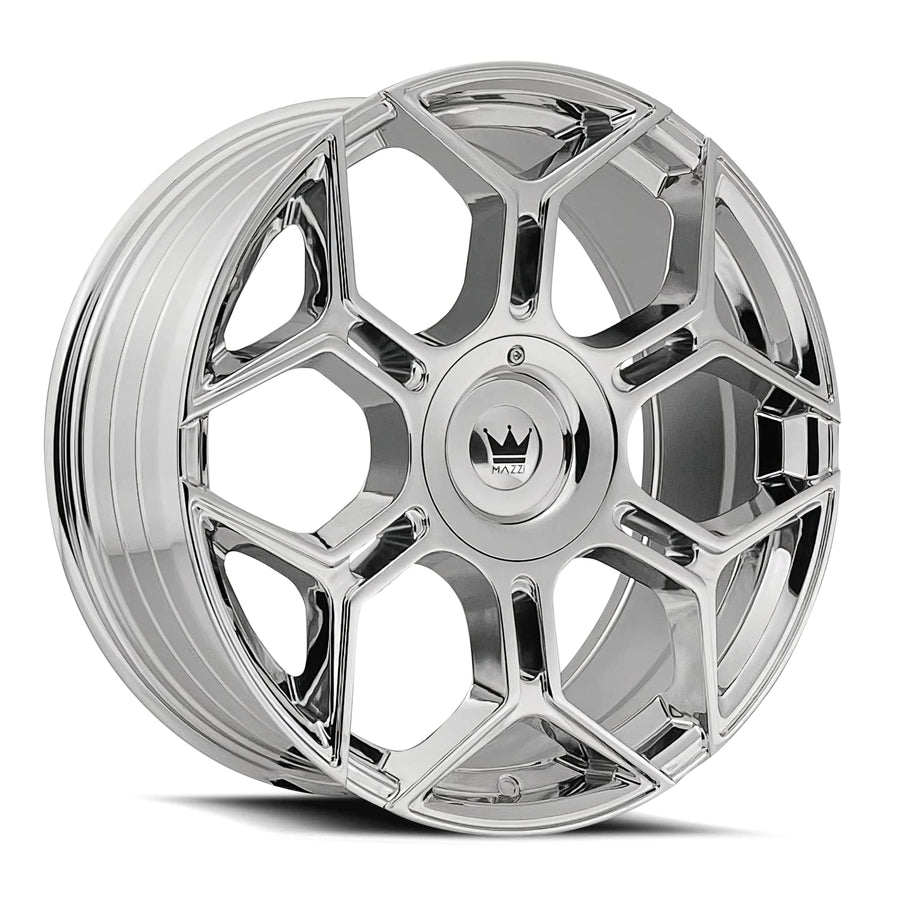 20x8.5 Mazzi 379 Libra 5x115/5x120 +18mm Chrome Wheel Rim 20 Inch