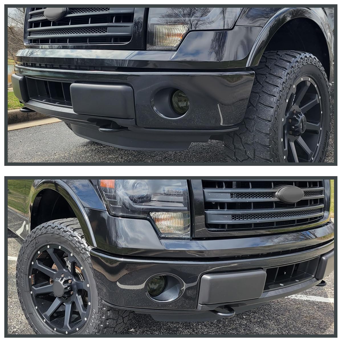 Smoke Fog Lights + Switch + Black Bezels SPEC-D TUNING Compatible with 2011-2014 Ford F-150, L+R Pair Assembly