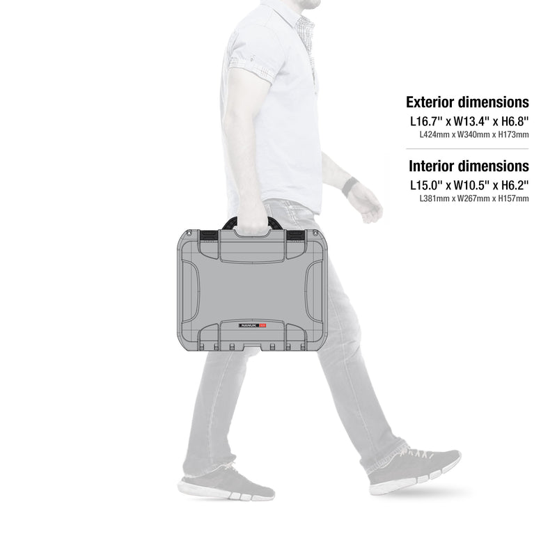 Waterproof Nanuk 920 Hard Case with Padded Dividers - Silver