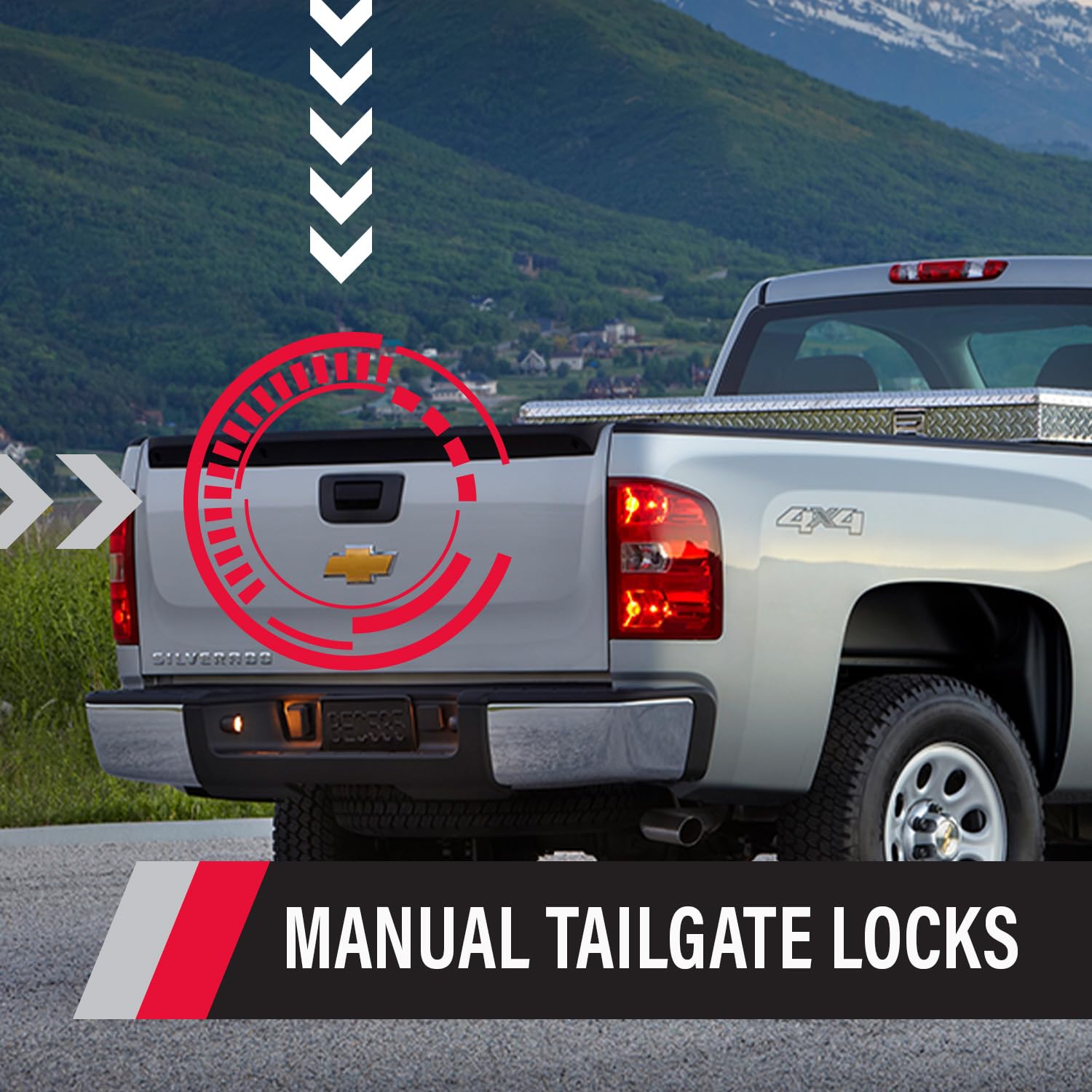 Manual Pop & Lock PL1300 Black Tailgate Lock for Chevy/GMC (New Body)