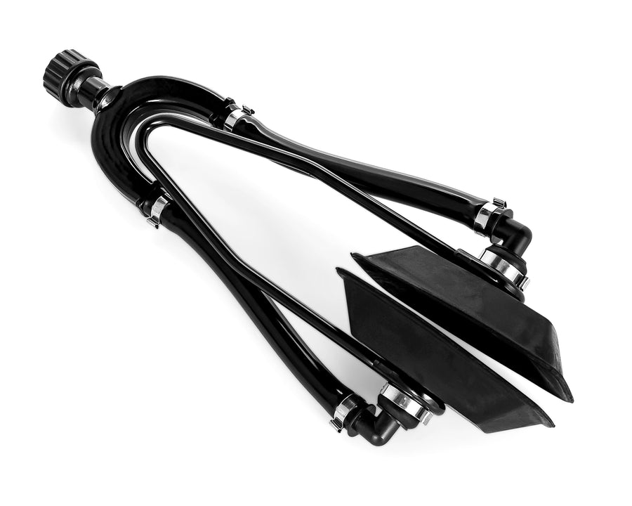 Camco Dual Water Feed Boat Motor Flusher - Boat Muffs Flush Contaminates Out of Your Engine - Dual Input Design - Connects to Standard Water Hoses - Accessories for Winterization (50141)