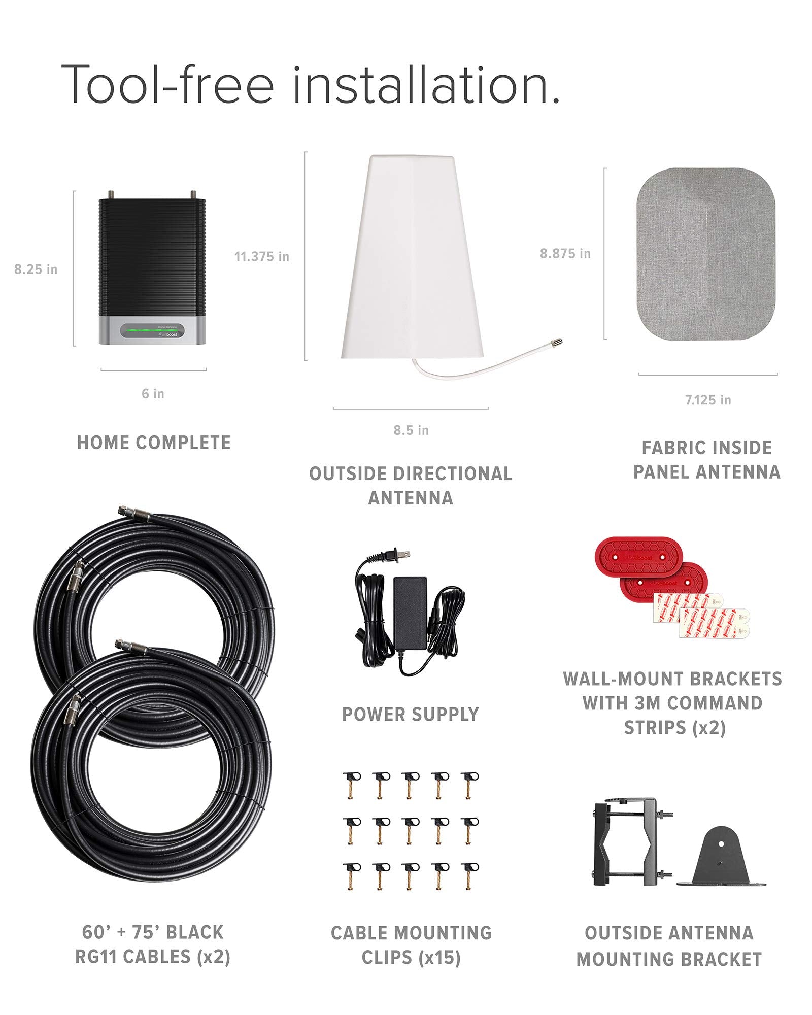 Home Complete weBoost | Powerful Multi-Carrier Cell Phone Signal Booster for 5G & 4G LTE | Simultaneous support for all U.S. Carriers - Verizon, AT&T, T-Mobile & more (model# 470145), DIY