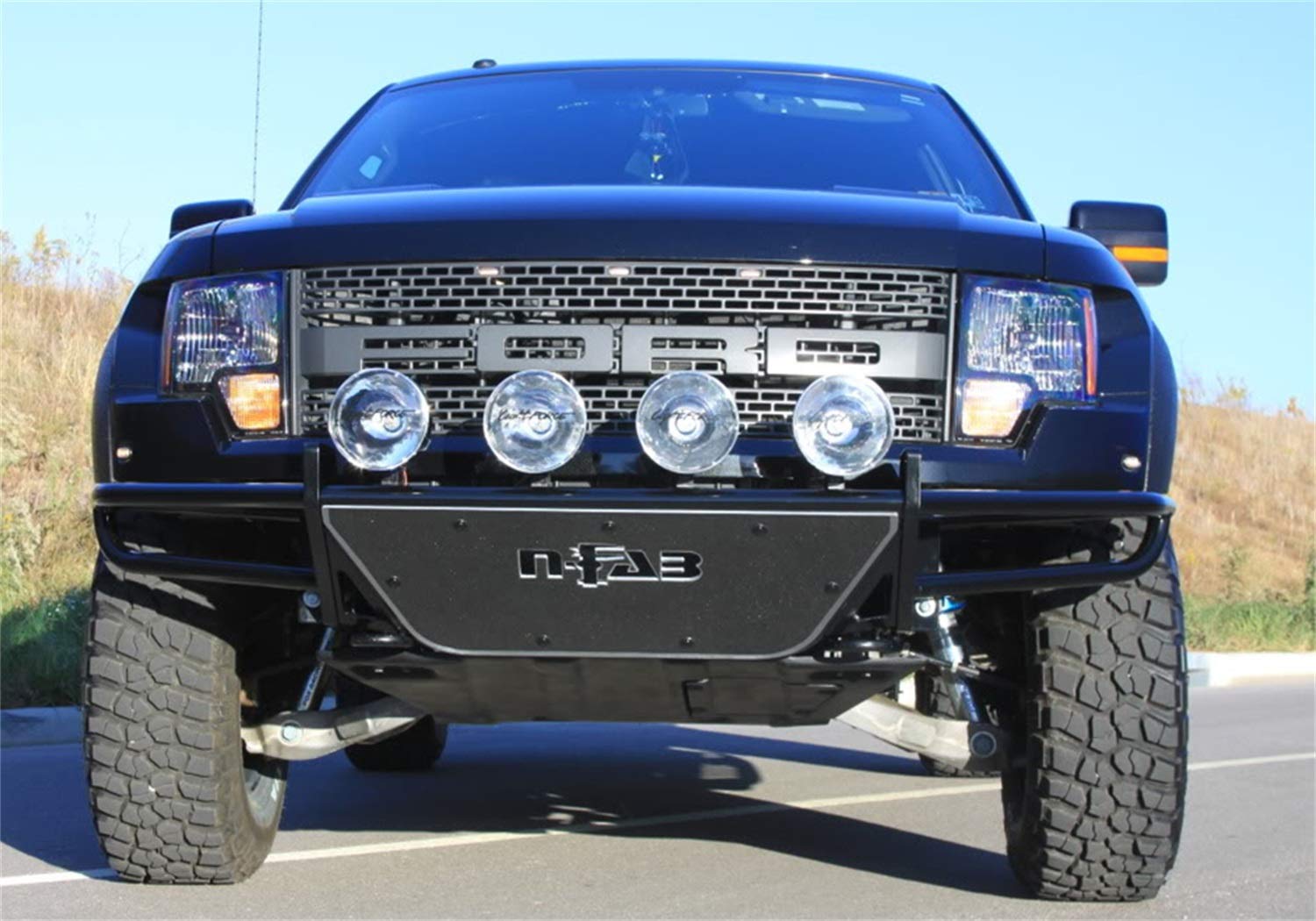 Gloss Black N-Fab Bumper | 40in Multi-Mount - For 4 - 9in Lights | N044RSP | Fits 2004-2015 Nissan Titan / Armada