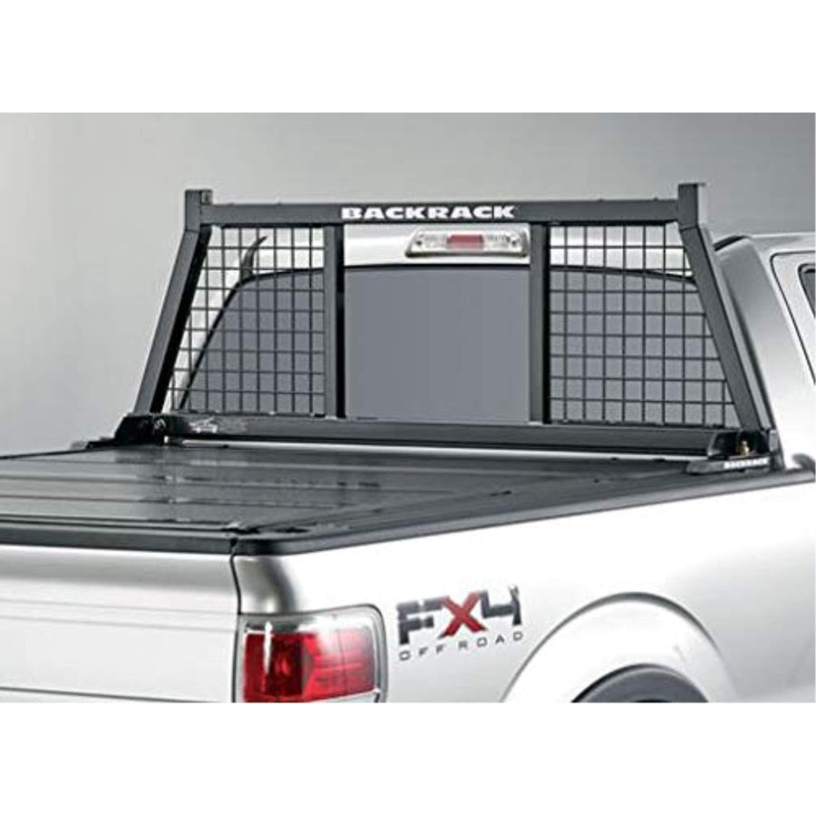 BACKRACK RealTruck Half Safety Rack Frame Only | Black, No Drill | 148SM | 2001-2025 Chevrolet/GMC Silverado/Sierra 2500/3500HD; 2017-2025 Dodge RAM 1500/2500/3500; 2004-2025 Nissan Titan & Others