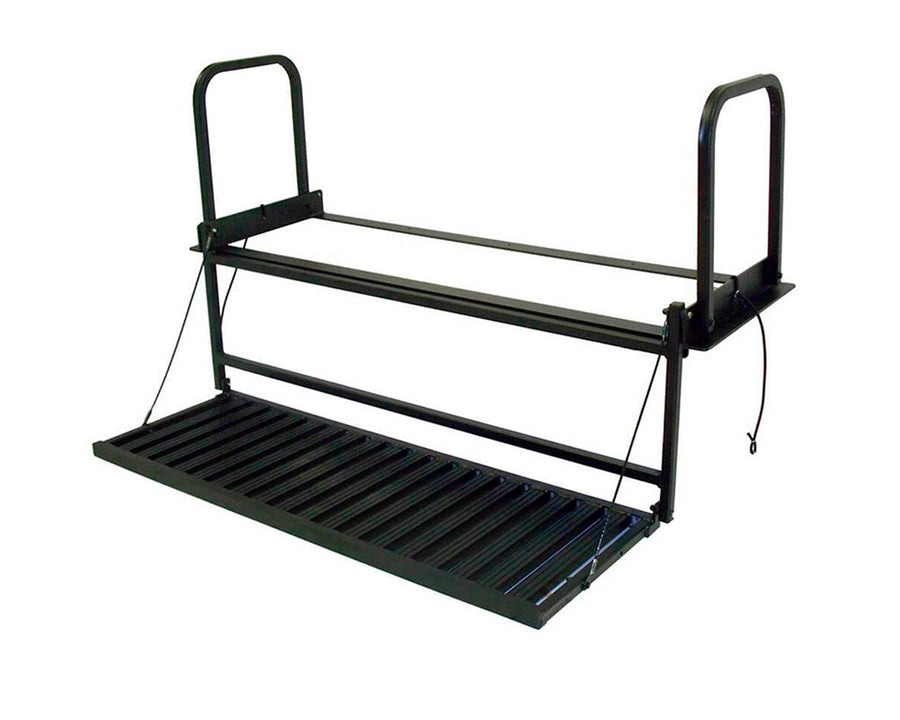 Magnum Truck N’ Buddy Great Day Tailgate Folding Step/Seat Platform for Standard Size Pickup Trucks - 400 lbs Weight Capacity - Black Powder-Coated Finish 34.5”x 35.5”x 58”, TNB3000MB