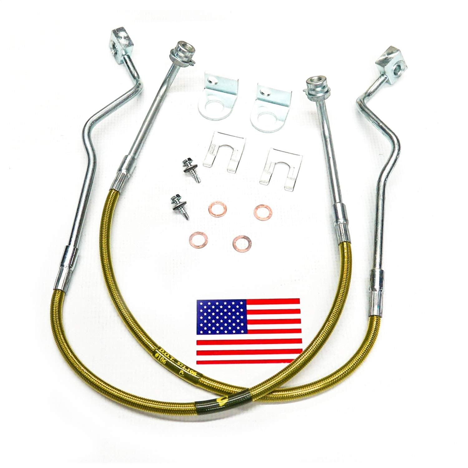 SUPERLIFT SUSPENSION RealTruck Brake Hose Kit for Ford Ranger/Bronco | Front Bullet Proof Pair of Brake Hoses | 91210 | Fits 1986 Ford Ranger/Bronco II with 4-6" Lift Kit